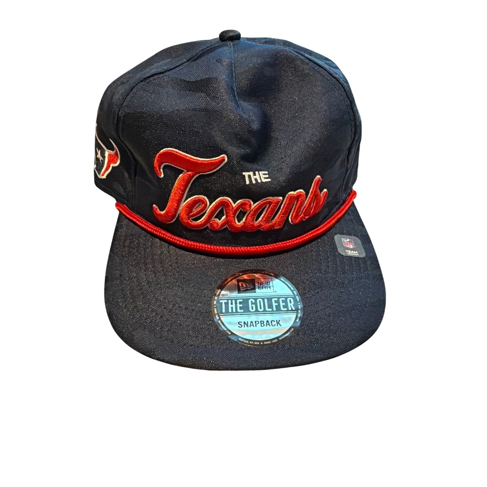 New Era Houston Texans The Golfer Snapback Hat Navy Blue Red Rope NFL Cap